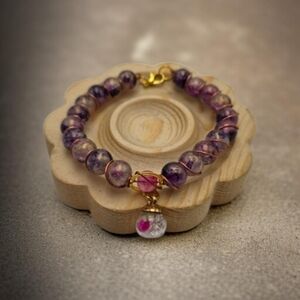 Handmade wirewrapped Elegant Purple Beaded Bracelet